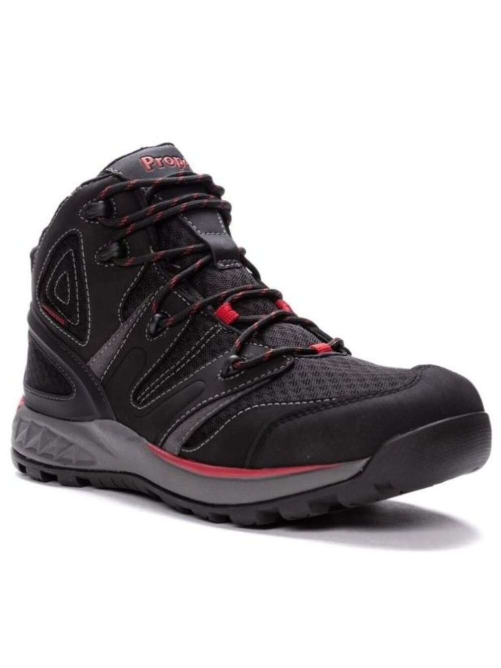 Propet Veymont Mens 8 XX Wide 5E Black Red Waterproof Hiking Boots NIB